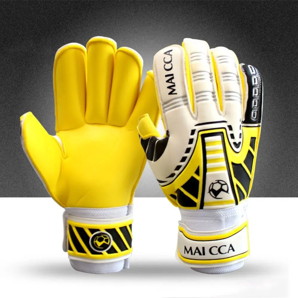 Finger Protection Goalkeeper Gloves Wear Resistant Antiskid Latex Gloves Mesh Double Layer Wrist Adult Goalie Gloves