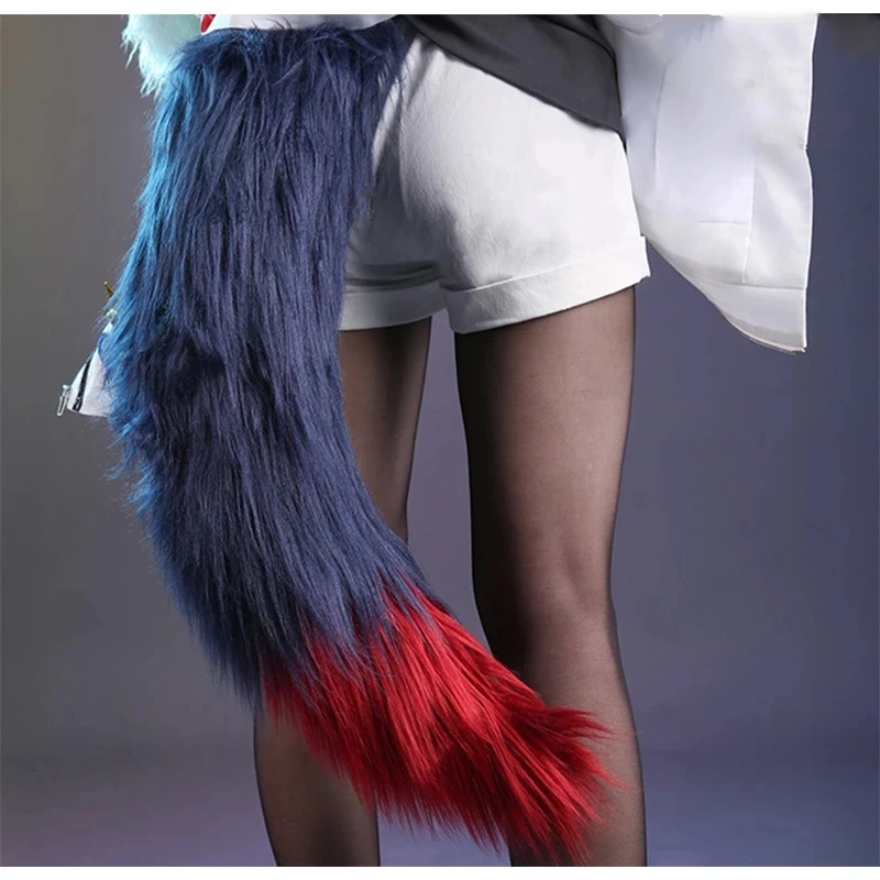 Game Arknights Texas Cosplay Costumes with Satchel Bag Rhodes Island Jacket Coat Gradient Wigs Tail Custom Shoes for Halloween