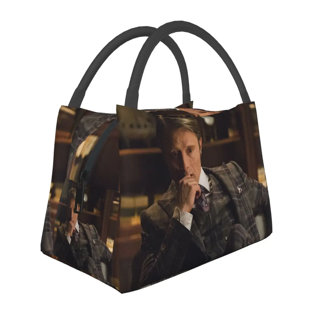 Mads Mikkelsen Hannibal Lecter (Hannibal TV) Insulated Lunch Bag for School Bento Storage Food Boxes Leakproof Thermal Lunch Box