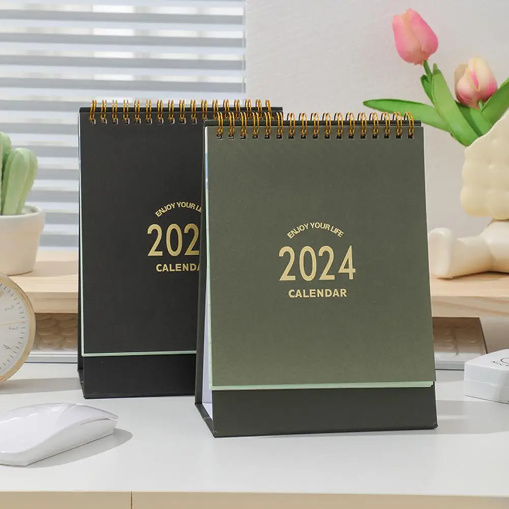 

2024 English Desk Calendar 18 Month Jul 2023 to Dec 2024 Twin-Wire Binding Monthly Schedule Planner Desktop Calendar calendario