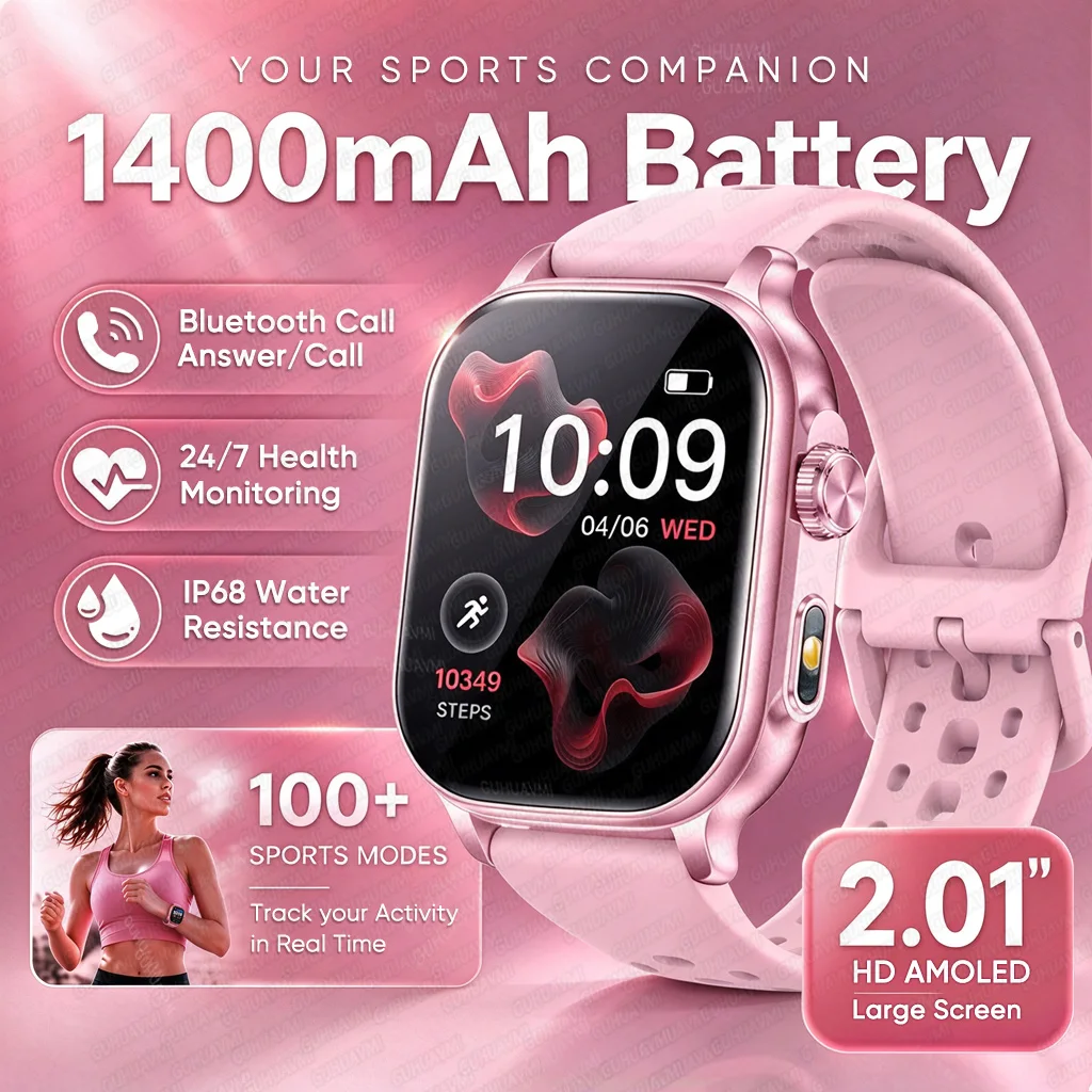 2026 New 1400mAh Battery Smart Watch Gift Women 2.01