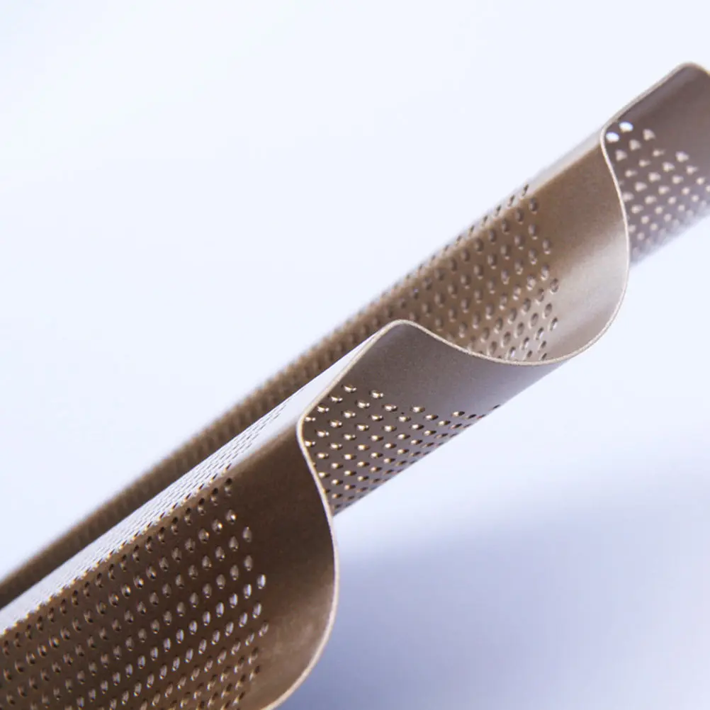 1 Molde Antiadherente para Pan Francés de Acero al Carbono Pesado con 3 Ranuras Perforadas, Bandeja de Horno para Acabado Artístico de Pan Artesanal