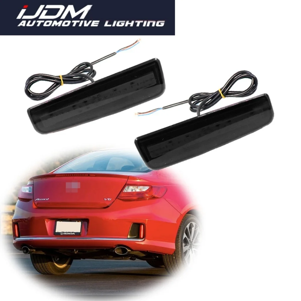 

For Honda Accord Coupe 2013 2014 2015 Red LED Rear Bumper Reflectors Lights Tail/Brake Lights Running Lights Rear Fog Lights 12V