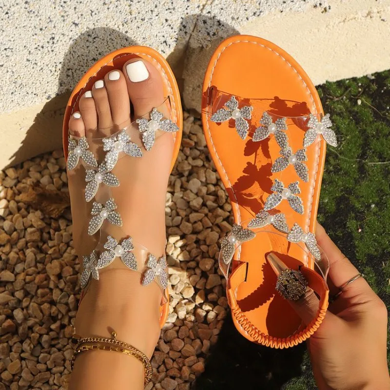 Frauen Sandalen Böhmen Stil Sandalen Sommer 2025, Neue Flache Alias Mujer Strand PVC Sandalen Sommer Schuhe Frau Elegante Schuhe