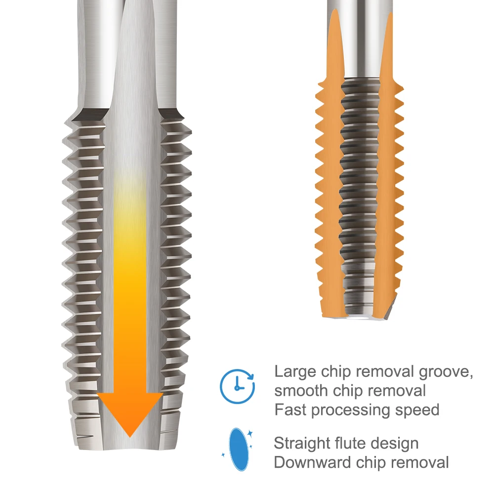 1pc UNC UNF UNEF HSS Machine Plug Tap Straight Flute Screw Tap Right Hand Thread Tap Drill Hand Tools