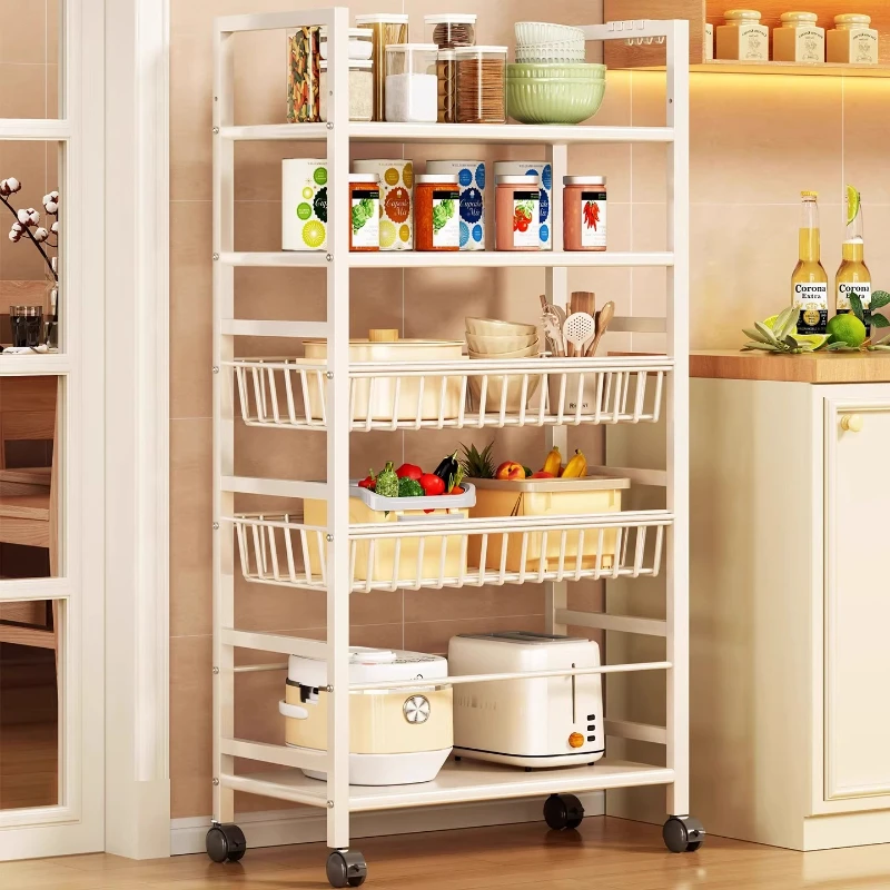 Large Capacity Kitchen Storage Rack, Freestanding Microwave Stand, Multifunctional Organizer for Pots Pans, Sturdy Shelving Unit