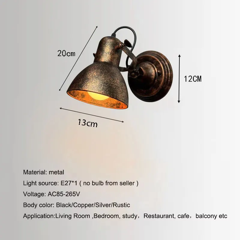 Retro wrought iron outdoor wall lamps restaurant wall decoration lighting engineering shop doors wall lamps on both sides indust