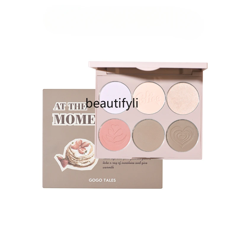 

Six-Color Contour Compact Matte Highlight Shadow Blush Makeup Palette Face Brightening Nose Side Shadow