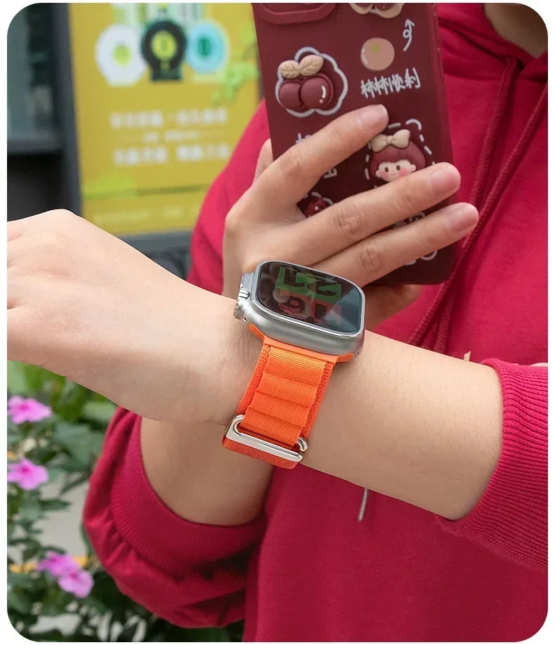 애플 워치 밴드용 알파인 루프, 나일론 팔찌, iWatch 시리즈 10, 9, 8, 7, 6, SE 5, 울트라 2, 49mm 스트랩, 41mm, 46mm, 45-42-40mm, 44mm, 2 개