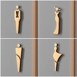 Acrylic 3D WC men's and women's restroom bathroom public toilet door sign hotel shopping mall hotel restaurant Family Home