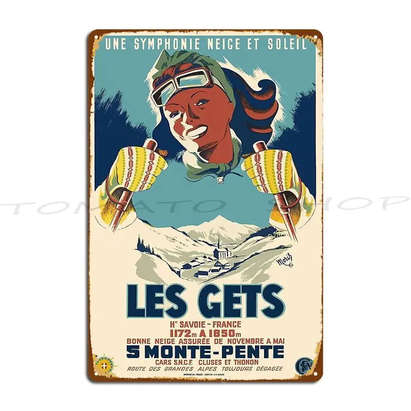 Symphonie Neige Et Soleil Ski  Metal Sign Wall Plaque Custom Create Decoration Designer  Tin Sign Poster