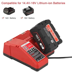 For Milwaukee Battery Multi-Voltage Charger 18V Li-ion Battery 48-11-1820 48-11-1840 48-11-1850 48-11-1828 48-11-1811