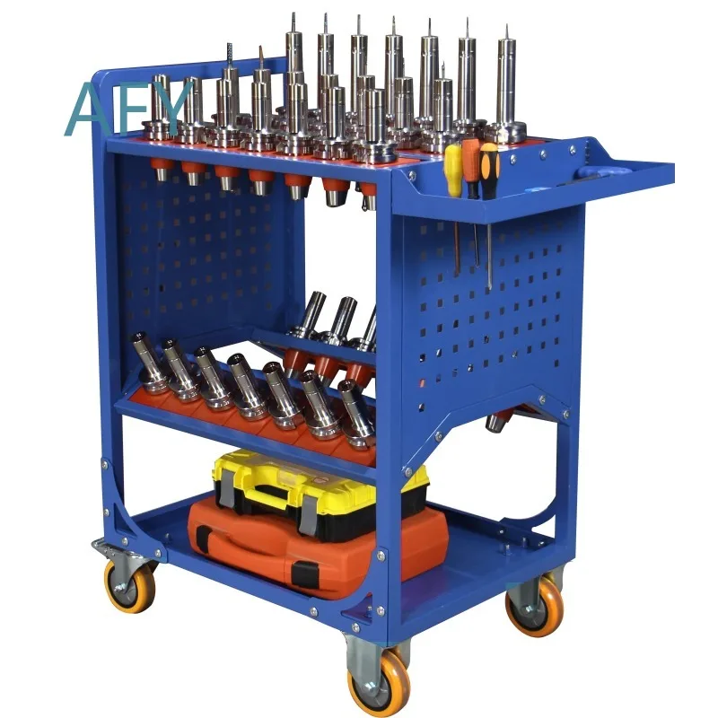 BT40 CAT40 for CNC machining center tool storage cart with wheels mobile tool rack organizer for warehouse workshop