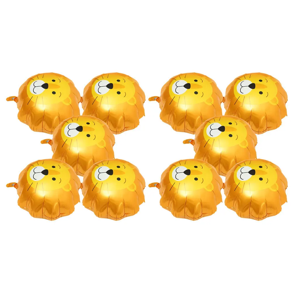 

10Pcs Large Lion Modeling Balloons Vivid Cartoon Foil Balloon for Summer Party Home Door Staircase Decoration Ornaments