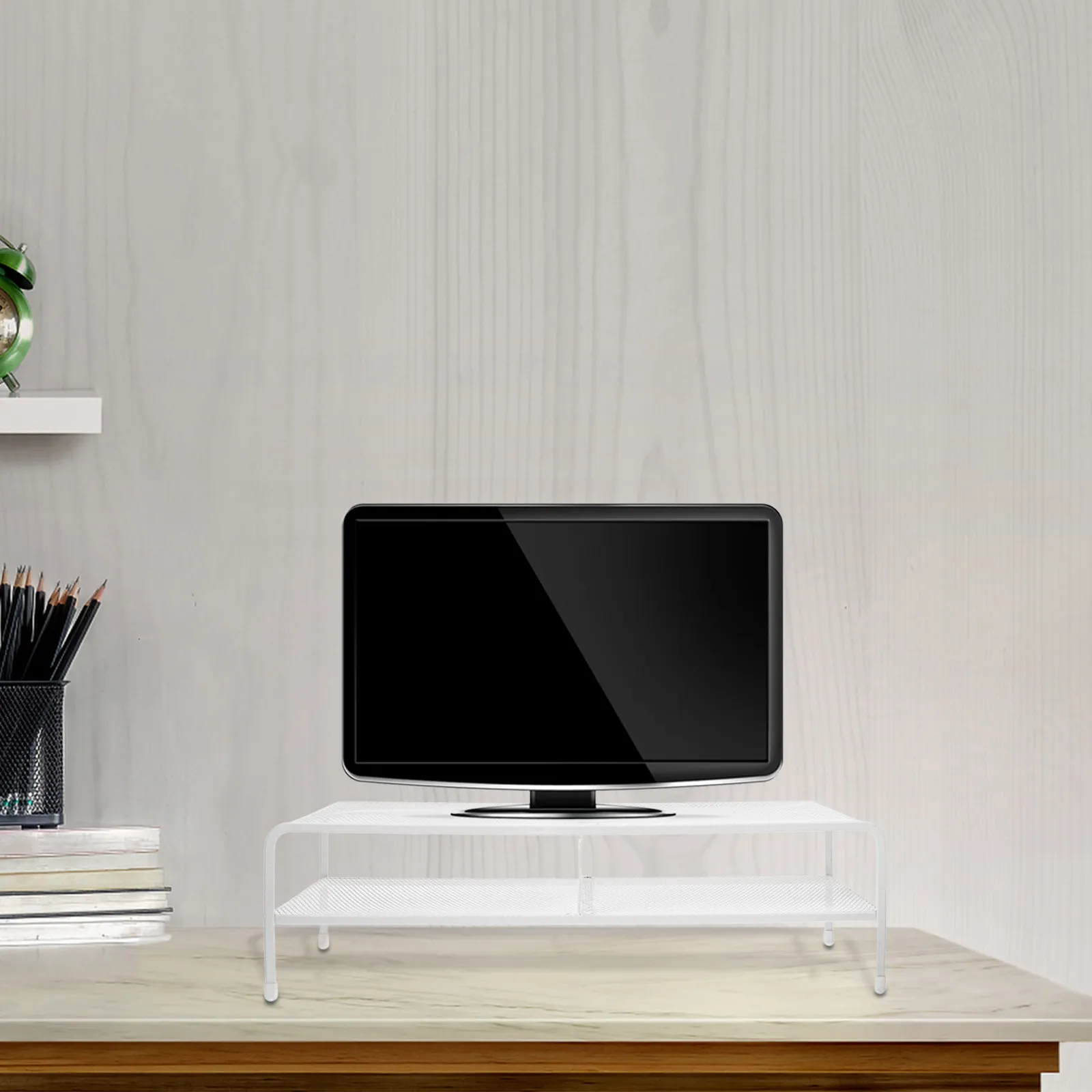 heavy-duty-metal-mesh-monitor-riser-stand-ergonomic-computer-screen-elevator-for-home-office-desk-clutter-free-workspace-desktop