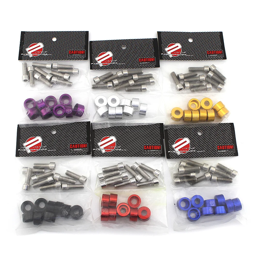 9 Pcs JDM M8 Aluminum Fender Washers and Bolt for Honda EK EG Air Inlet Manifold Engine
