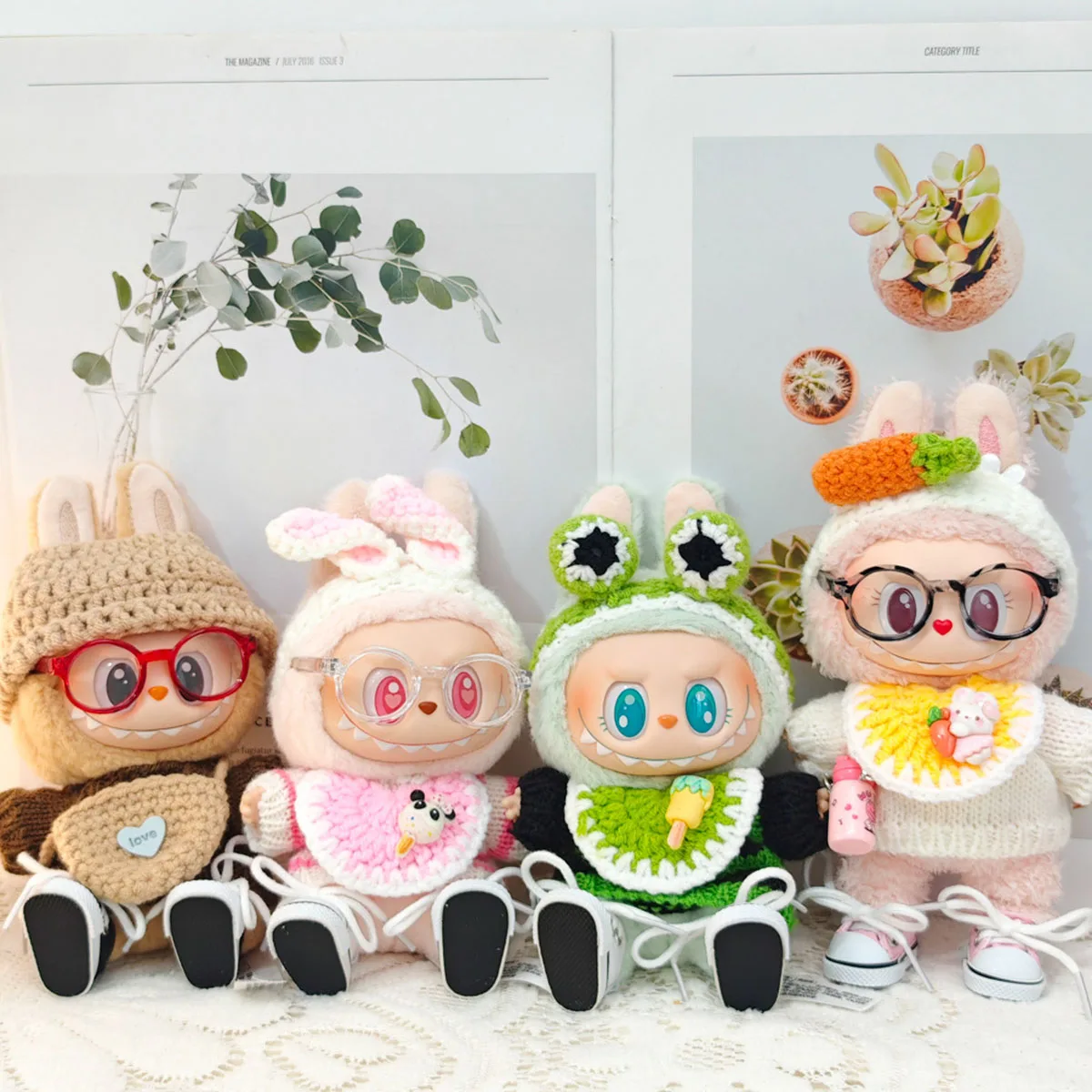 Cute Mini Plush Doll'S Knitted Clothes Dolls Clothes DIY Accessories Gifts For 17cm Labubu Dolls