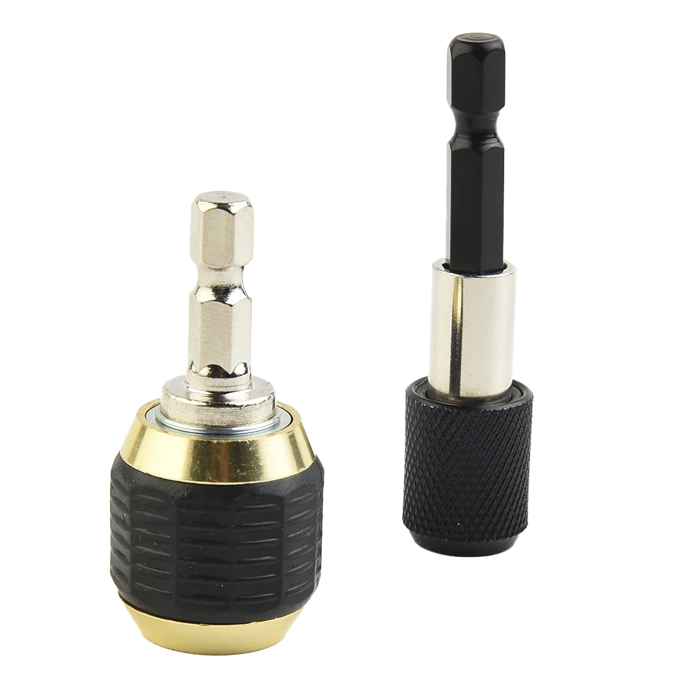 2pcs Hex Shank 60mm Keyless Drill Chuck Driver Quick Change Convertor Adapter Holder Clamp Fixing Device Power Tools Accessories