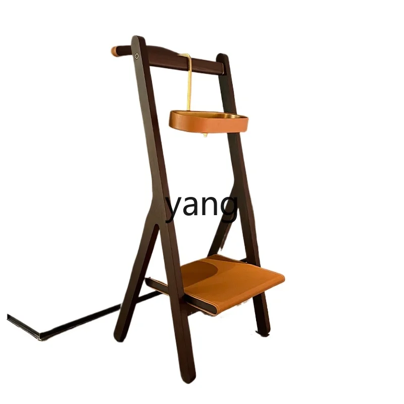 

LH minimalist saddle leather hanger floor bedroom solid wood clothes rack household
