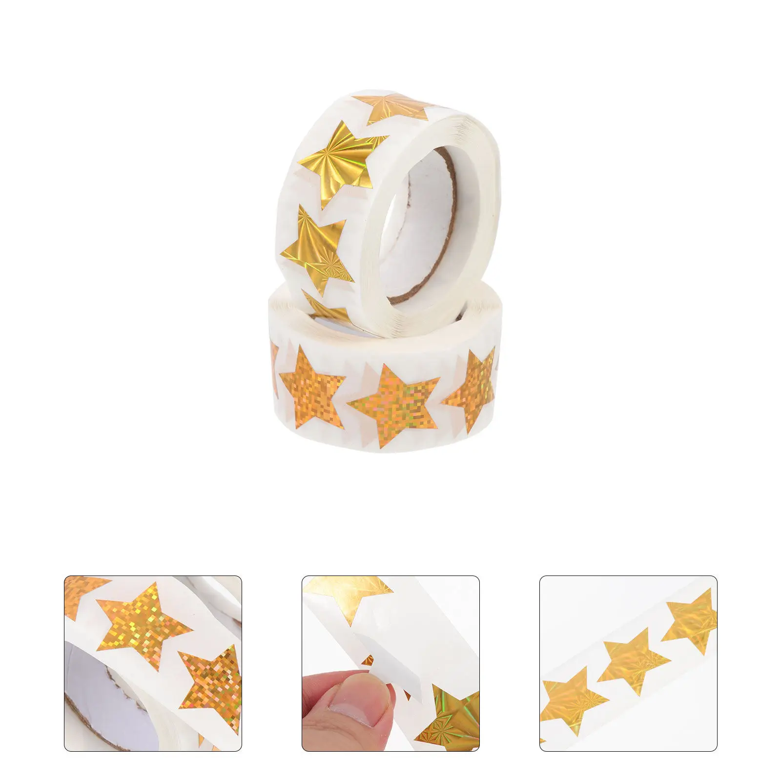 

2 Rolls Star Stickers Beautiful Reward Stickers Light Compact Safe Edges Shiny Gold Miniature Star Decals for Children Teachers