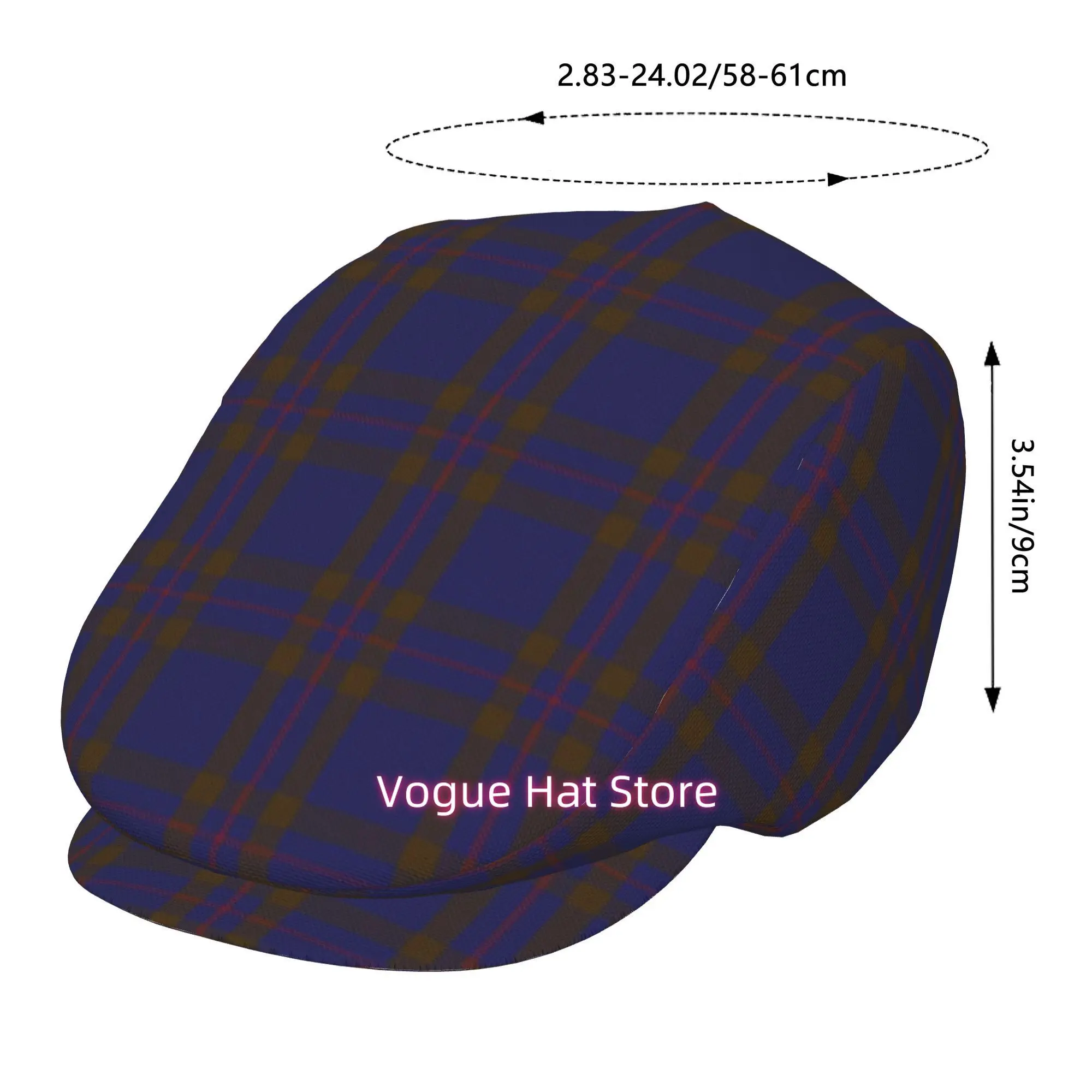 1pc Elliot Clan Tartan All-over printed beret,  newsboy cap, unisex, a must-have fashion accessory for outdoor leisure activitie