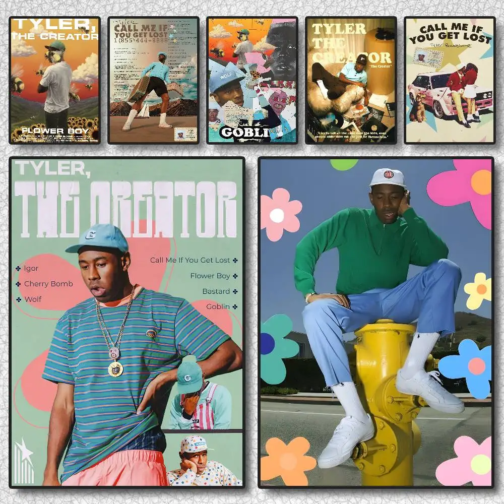 زهرة بوي تايلر الخالق المشارك ذاتية اللصق الفن ملصق مضاد للمياه مقهى النوم غرفة جدار ديكور