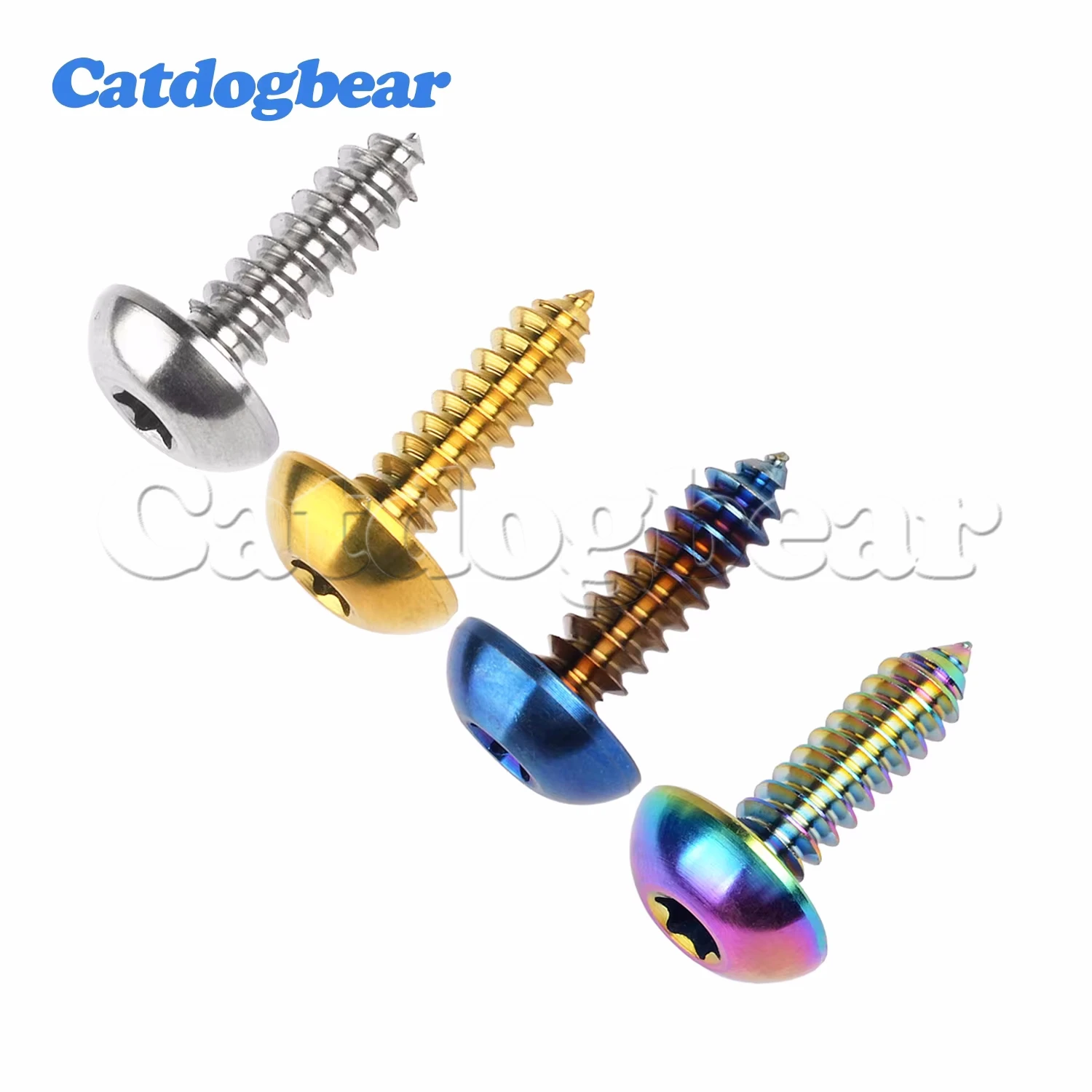 Catdogbear Titanium Ti 4PCS M4X15 20 M5x15 17  20mm M6X15mm Self Tapping Button Torx Head Screw for Motor Bike  Car