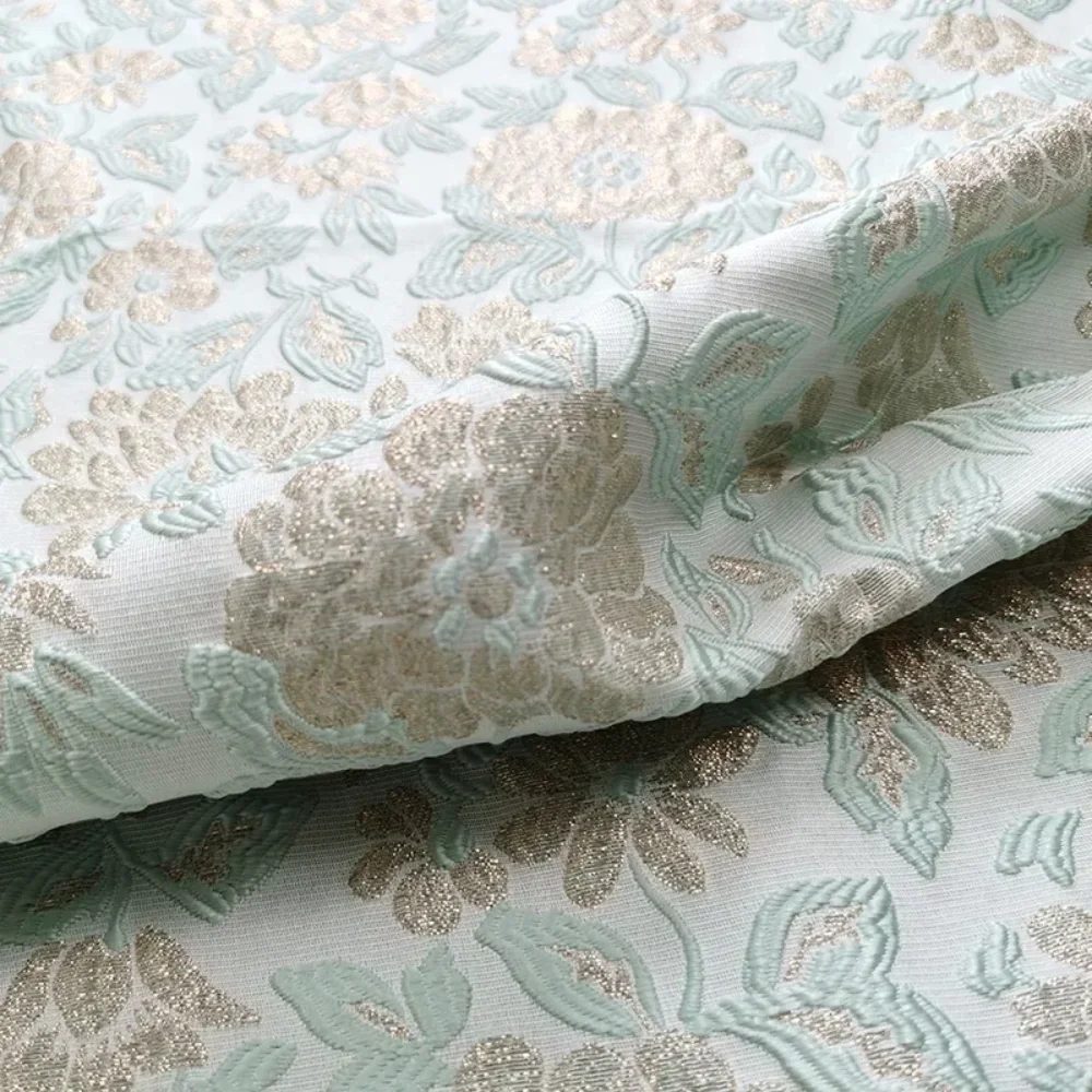 

Jacquard Brocade Fabric For European-style Gold Embossed Trench Coat Women's Fabrics Brand Fashion Design Cloth Material