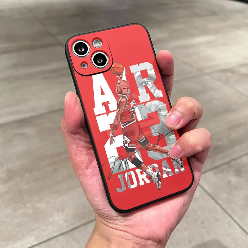 Legend MJ No.23 Basketball Player Phone Case Red iPhone Cover for iPhone 15 14 13 12 11 Pro Max Case Christmas Gift for Fans