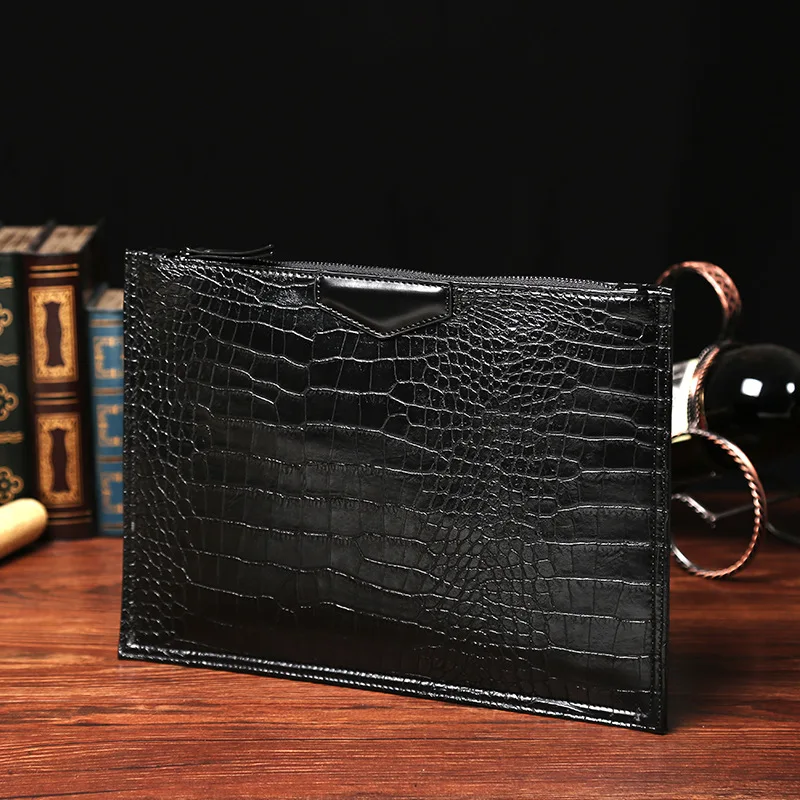 Fashion crocodile men envelope clutch bag Quality PU leather Shoulder bag for women Clutches file bag Handbags bolsa feminina