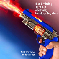 Boys Revolver Toy Pistol with Mist Light Vibration Effects Non-Firing Safety Toy Gun for Preschool Kids Party Favors for Child
