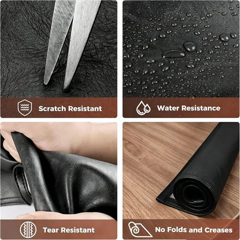 ABRU-For Furniture For Recliner Headrest Cover Faux Leather Protector For Recliner Chair Couch Headrest Covers Black