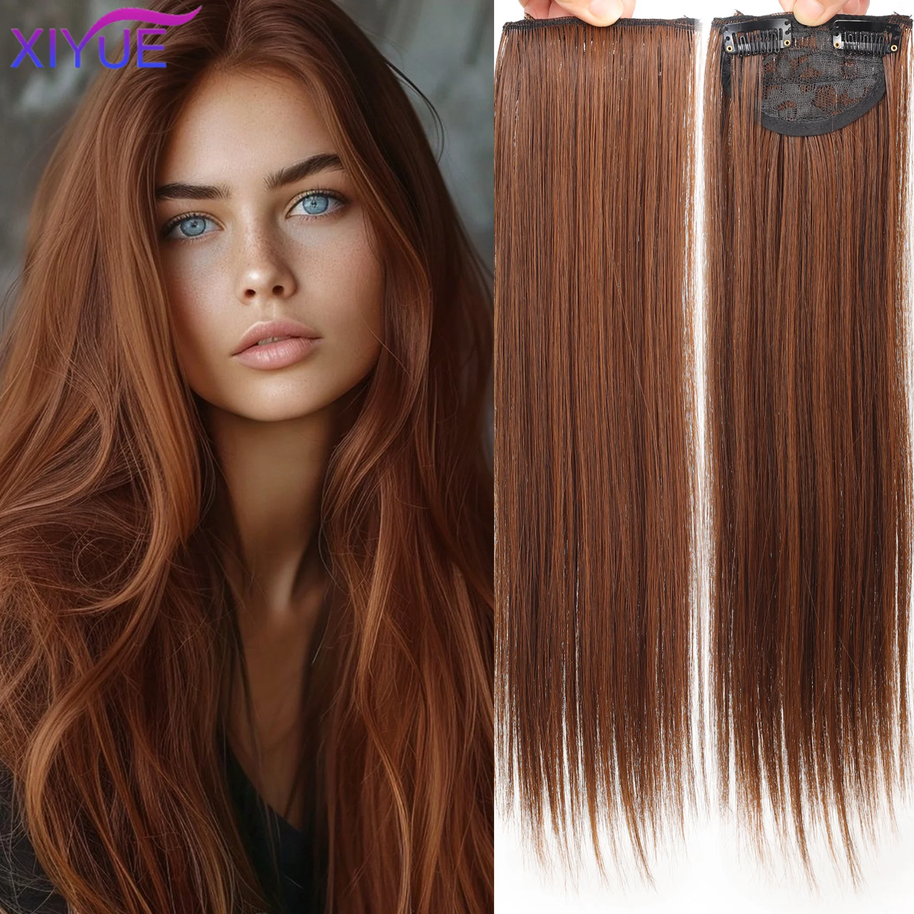 

Synthetic Invisable Seamless Hair Pads Clip In One Piece 2Clips Increase hair volume Hair Extensions Top Side Cover Hairpiece