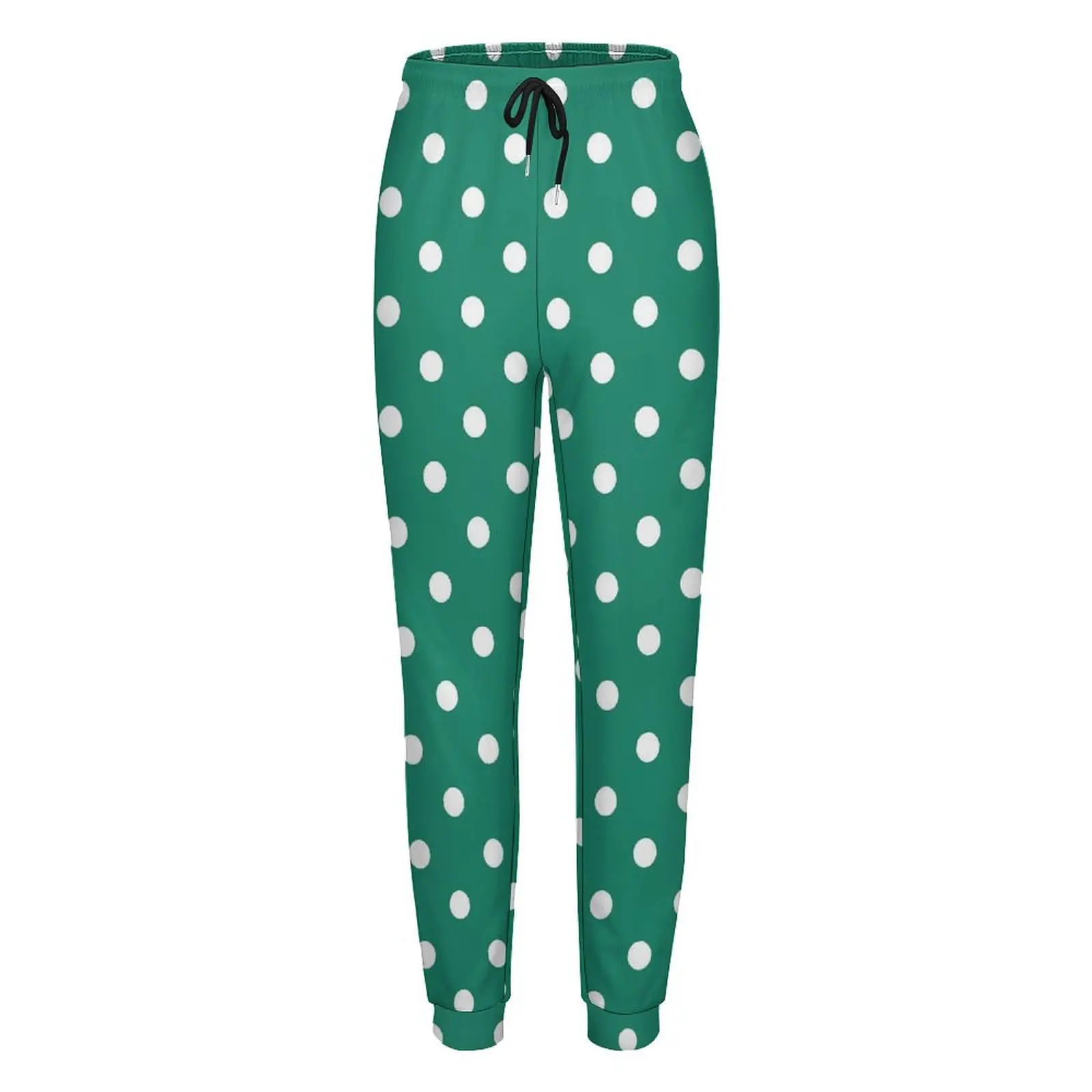 Pantaloni da jogging Vintage a pois autunno pantaloni sportivi Casual bianchi e verdi da donna pantaloni modello Harajuku taglia grande 2XL