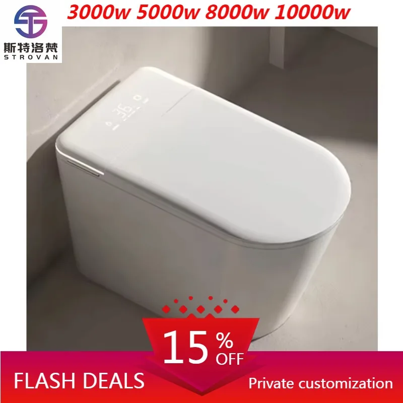 ZXHK Simple Design White Color Floor Mounted Intelligent Water Closet Bathroom U Shape Automatic Ceramic Smart Toilet Commode