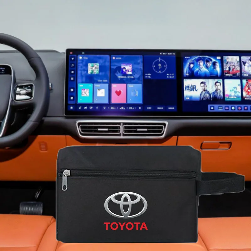 

Car Driving Documents Case Credit Card Holder Storage Bags for Toyota Rav4 CHR Yaris Prius Avensis Corolla Camry Highlander GR