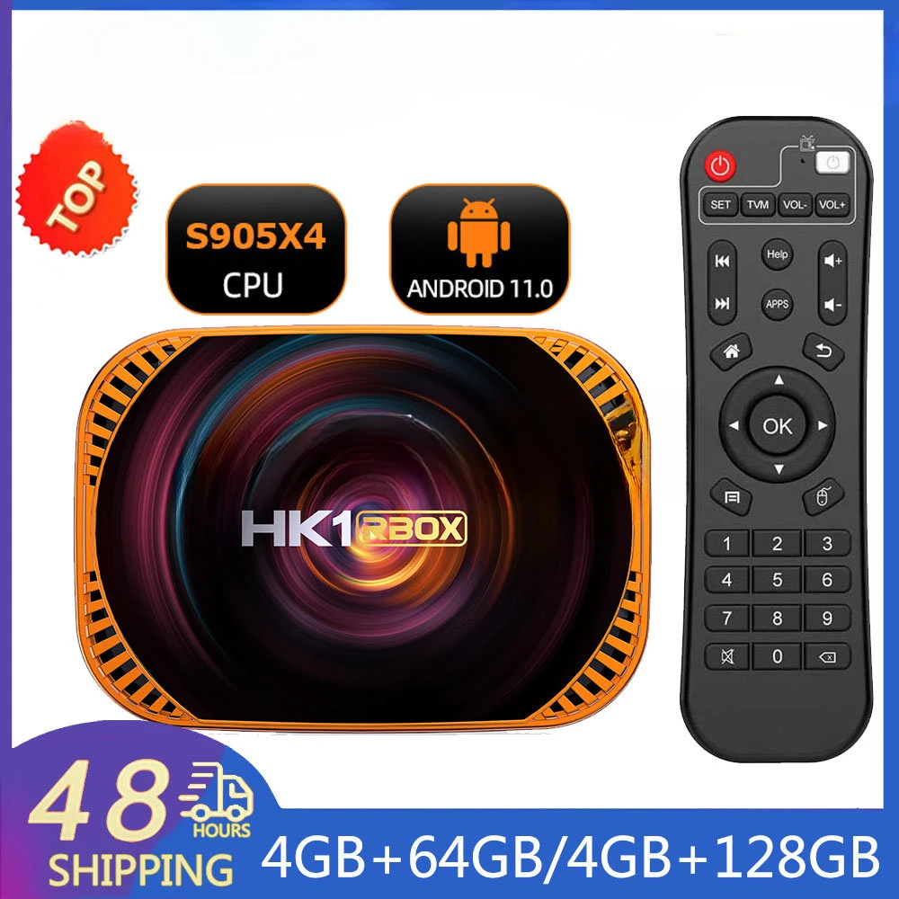 

Smart TV Box HK1 RBOX X4 1000M 8K 3D BT 2.4G&5G Dual WiFi Amlogic S905X4 Android11 Set Top Box Media player