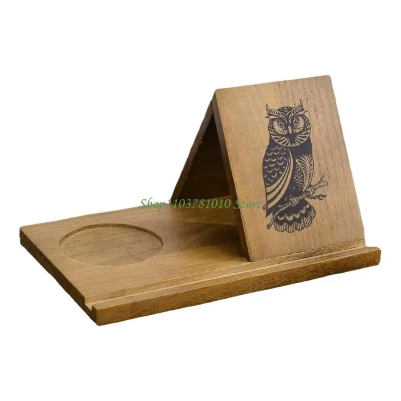U55D Multi Functional Wooden Triangle Shelf Cup Stand 27cm for Books & Decors Items