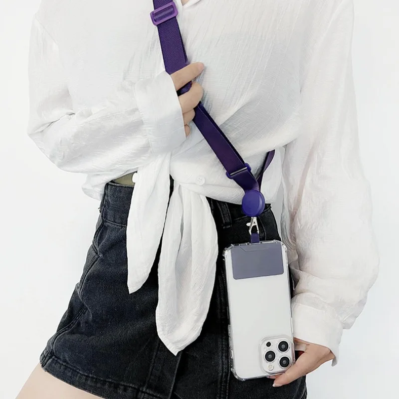 حبل رقبة كروس من النايلون القوي مع علامة تبويب حبل قابلة للتعديل ومشابك سلك معلقة للهاتف وحزام طويل وسلسلة ساحرة