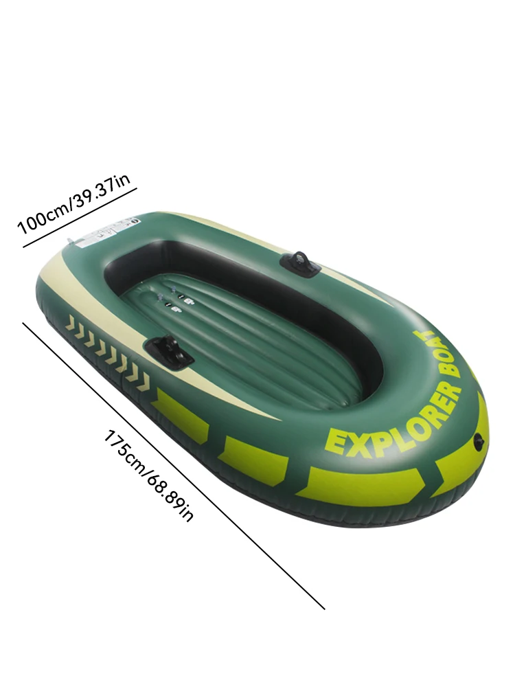 Imagem -06 - Engrossado Pvc Borracha Barco Inflável Pessoa Remo Caiaque Desgaste-canoa Resistente Parent-kids Water Recreation Fishing