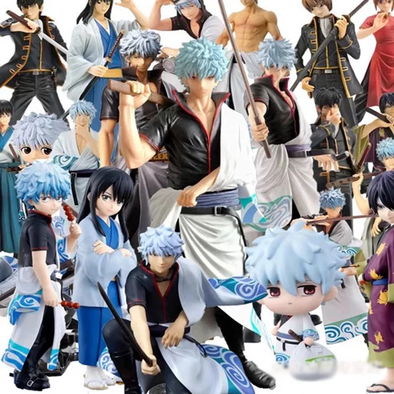 

Anime Katsura Kotarou Sakata Gintoki Cute Shimura Shinpachi Figures GSC Hijikata Gintama Kagura Figure PVC Collection Toys Gifts