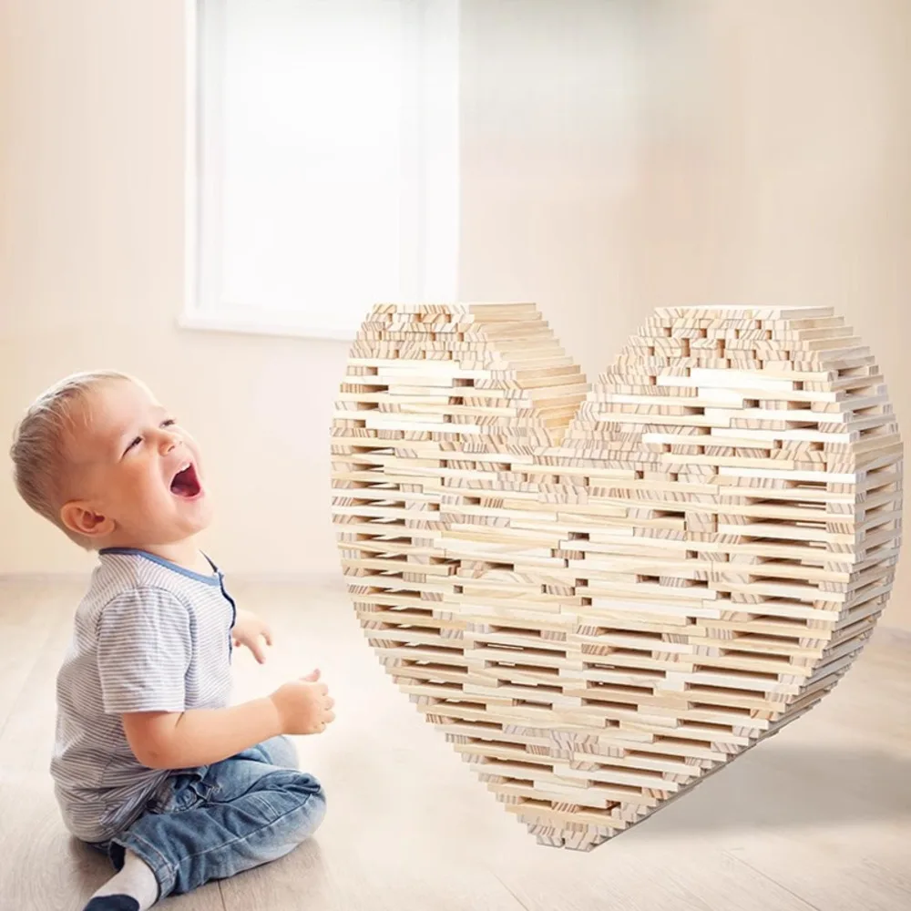Blocchi da costruzione in legno per bambini Giocattoli impilabili in legno naturale per i più piccoli Apprendimento creativo del set da gioco