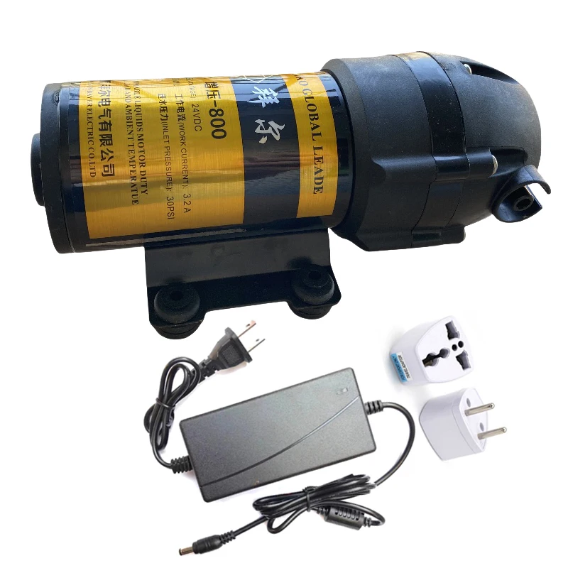 24 فولت تيار مستمر لتنقية المياه مضخة معززة 800 جرام RO عكس التناضح لتنقية المياه شحن فائق/الفتيلة الذاتية المتكاملة + محول الطاقة