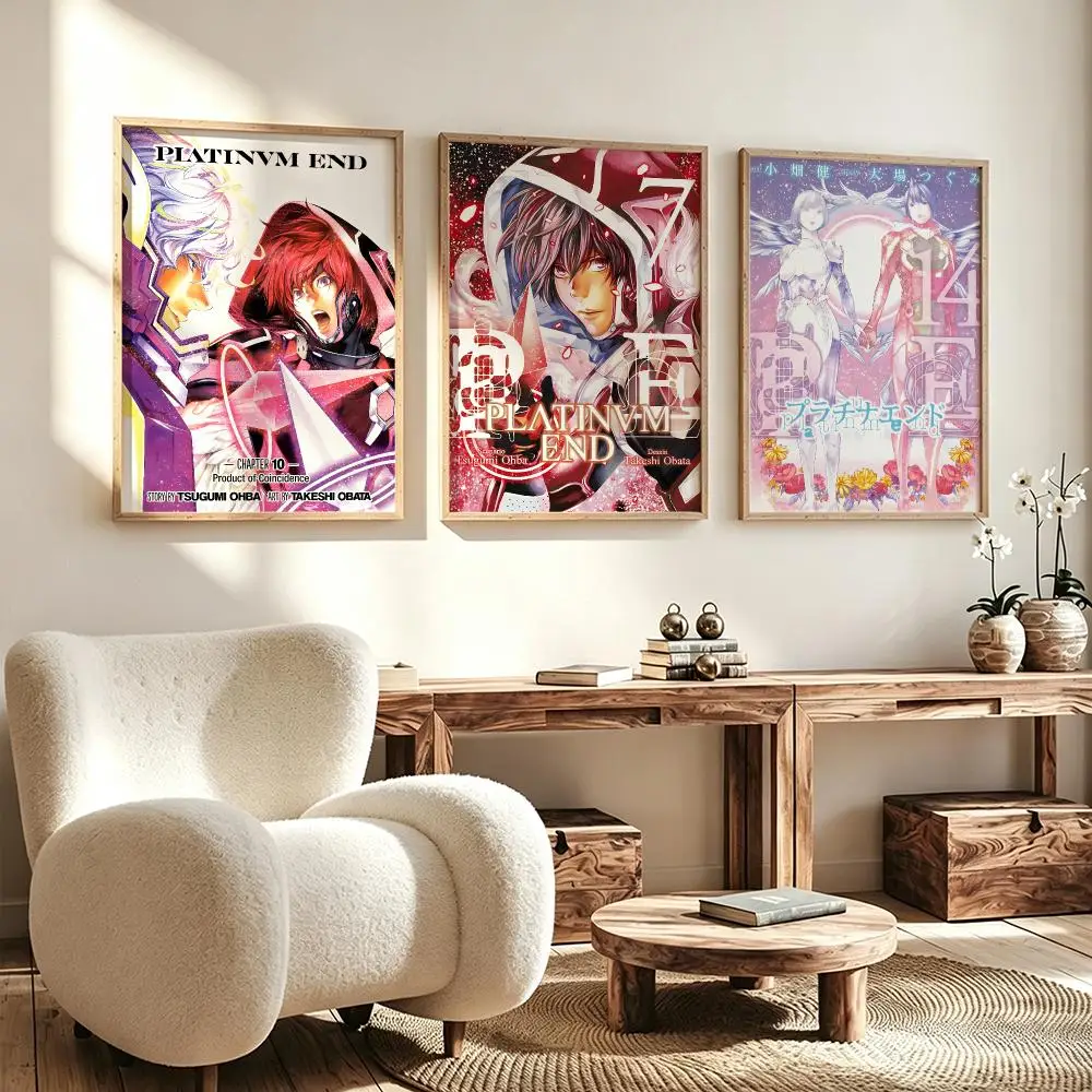 anime Platinum End Poster Poster HD Waterproof Self Adhesive Wall Art Print Decor for Bedroom Living Room Gift
