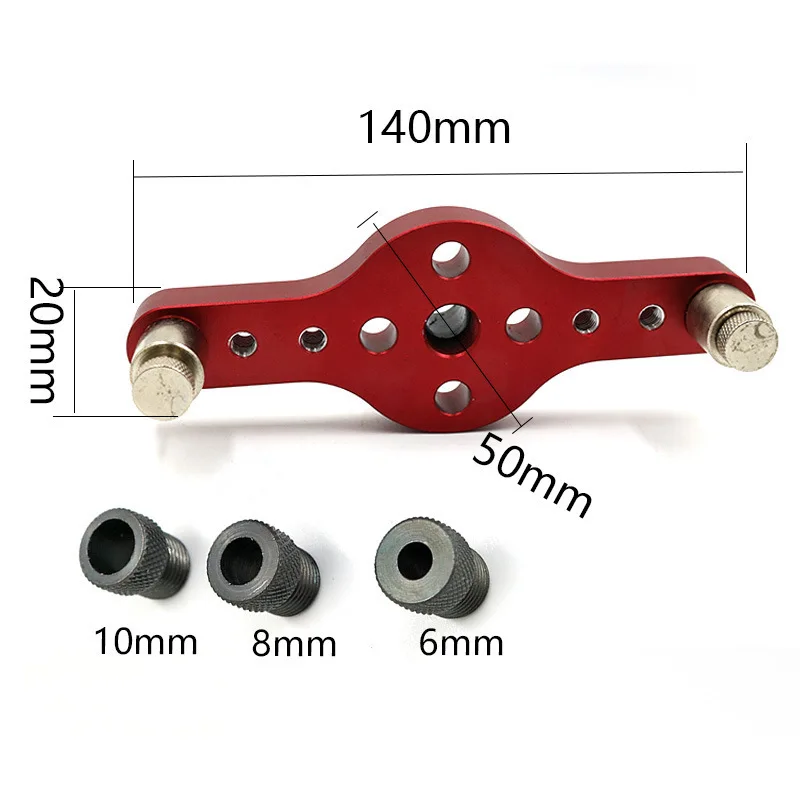 6/8/10mm Alloy Vertical Pocket Hole Jig Woodworking Drilling Locator Wood Dowelling Self Centering Drill Guide Kit Hole Puncher