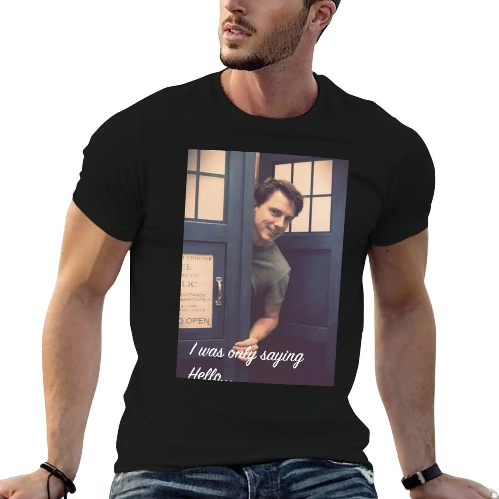 

Captain Jack Harkness T-Shirt graphic t shirts custom t-shirts Short sleeve tee mens workout shirts