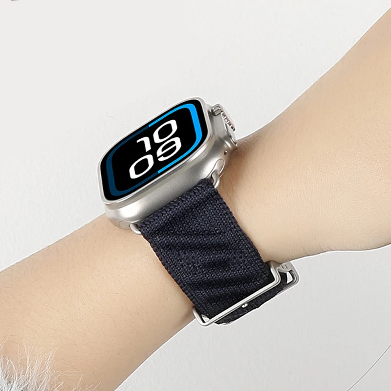 النايلون مضفر حزام لساعة أبل سلسلة 11 الترا 3/2/1 49 مللي متر 10 9 8 SE3 الفرقة ل iWatch 46 مللي متر 42 مللي متر 44 مللي متر 40 مللي متر 45 مللي متر الرياضة سوار