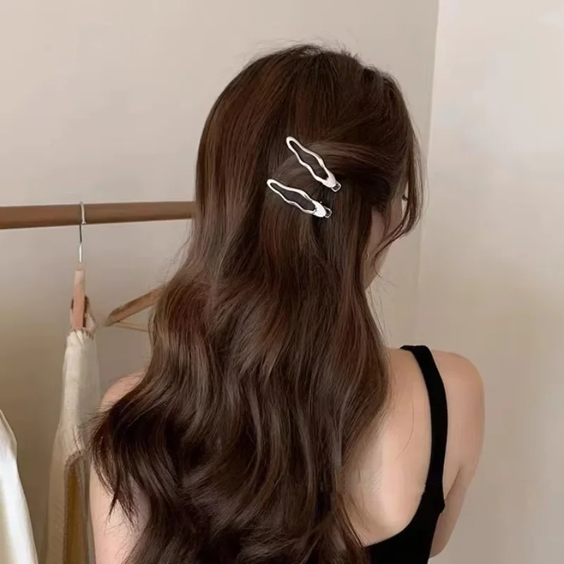 

24Pcs/Set Y2K Silver Metal Hairpins for Women Girls Star Hair Clip Multiple Styles Seamless Duckbill Clip Girls Hair Accessoires