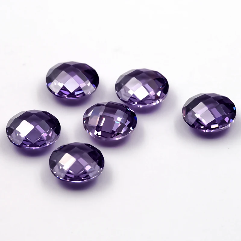 Двусторонний шахматный камень круглой формы с фианитом, размер 4-10 мм