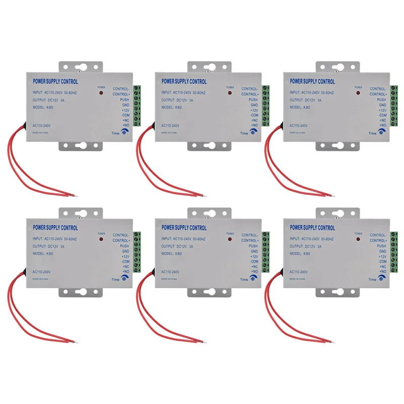 

ABZW 6X K80 Door Access System Electric Power Supply Control DC 12V 3A Miniature Power/Electric Lock Power